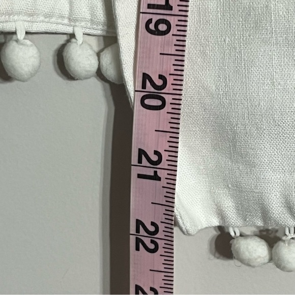 Women’s J CREW Linen Blend Blazer Cambell Pom-Pom White Jacket Size Medium - Picture 7 of 9